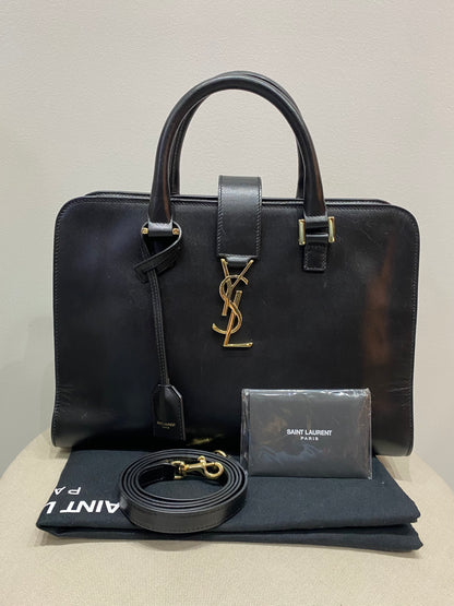 Yves Saint Laurent Baby Cabas in Black Leather