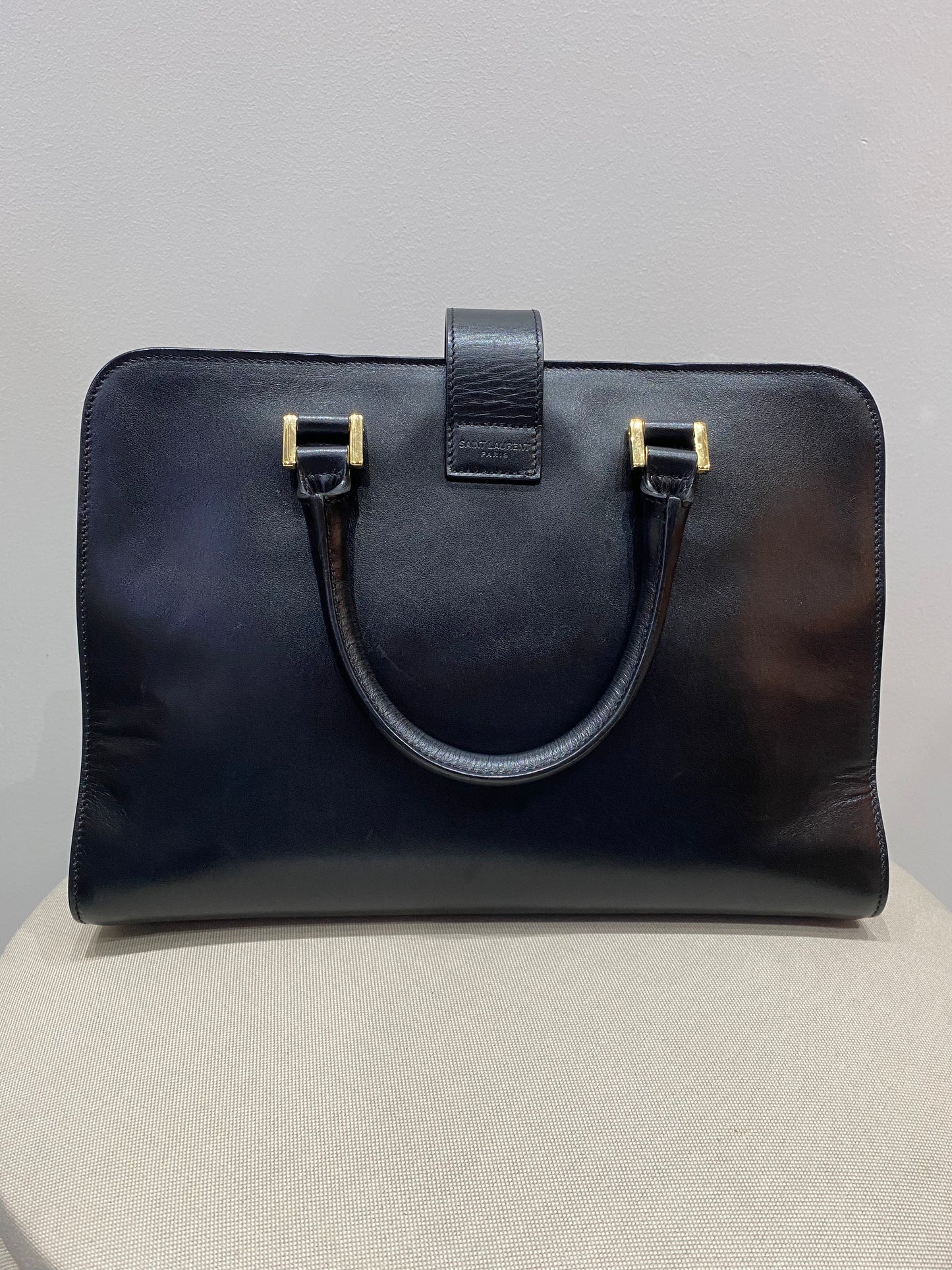 Yves Saint Laurent Baby Cabas in Black Leather