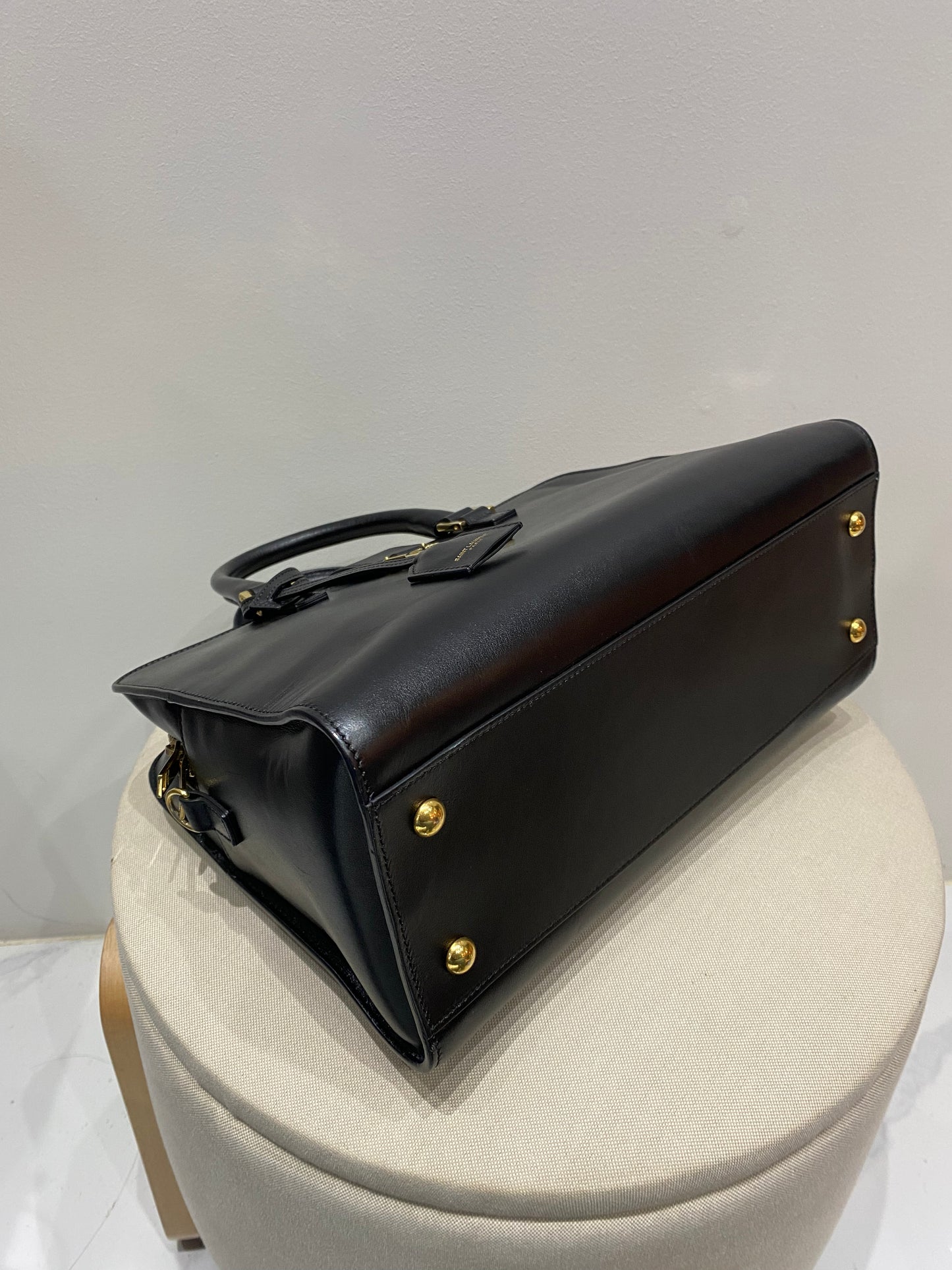 Yves Saint Laurent Baby Cabas in Black Leather