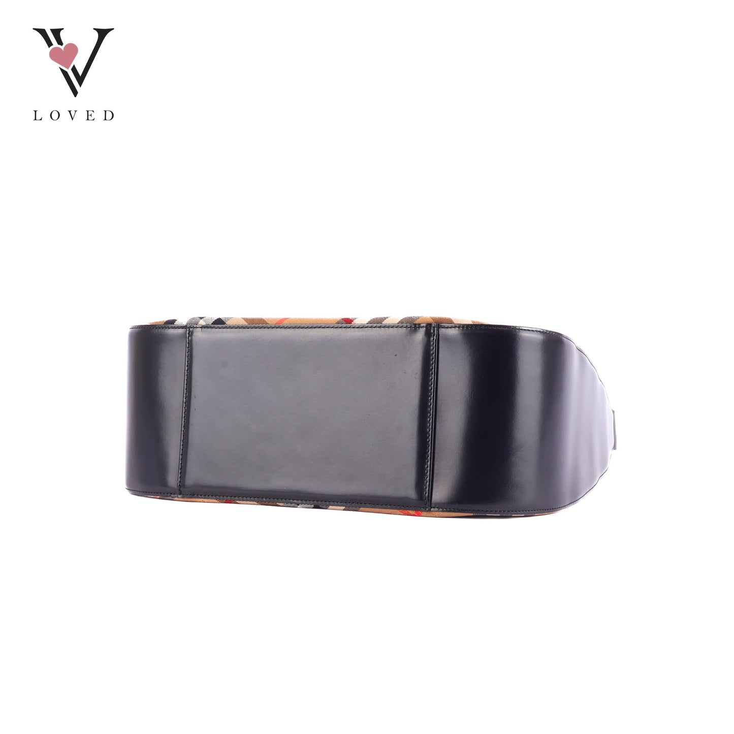 Burberry Nova Check Canvas And Black Leather Shoulder Bag