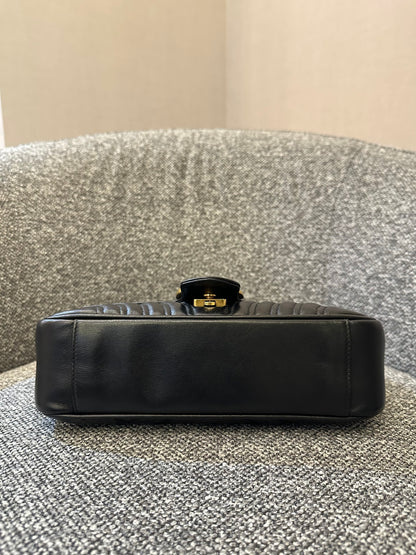 Gucci GG Marmont Mini Matelassé Shoulder Bag in Black Leather