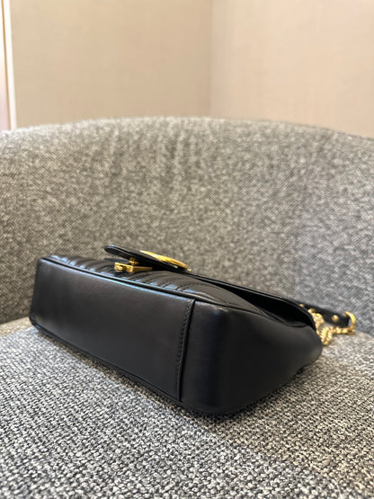 Gucci GG Marmont Mini Matelassé Shoulder Bag in Black Leather