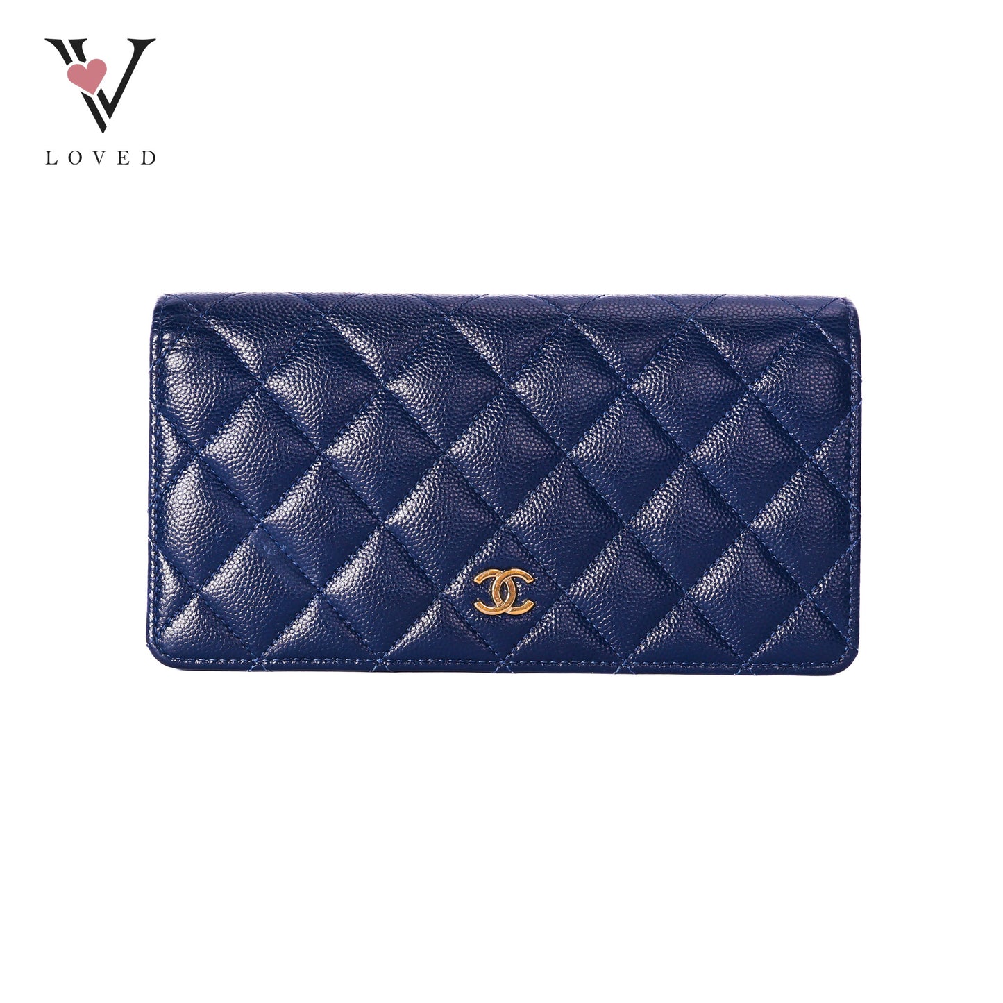 Bifold CC Quilted Wallet in Navy blue