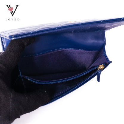 Bifold CC Quilted Wallet in Navy blue