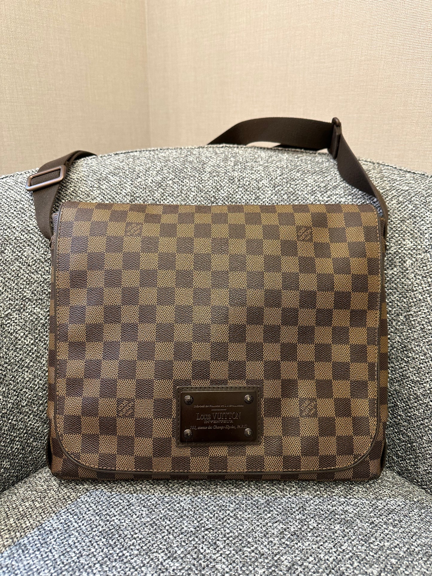 Louis Vuitton Brooklyn Messenger Bag in Damier Ebene
