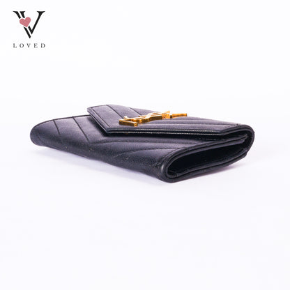Monogram Small Flap Wallet in Grained Leather
