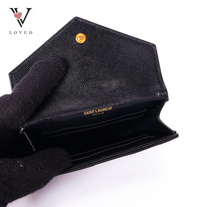 Monogram Small Flap Wallet in Grained Leather
