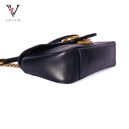 Marmont Mini Shoulder Bag in Black Leather