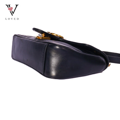 Marmont Mini Shoulder Bag in Black Leather