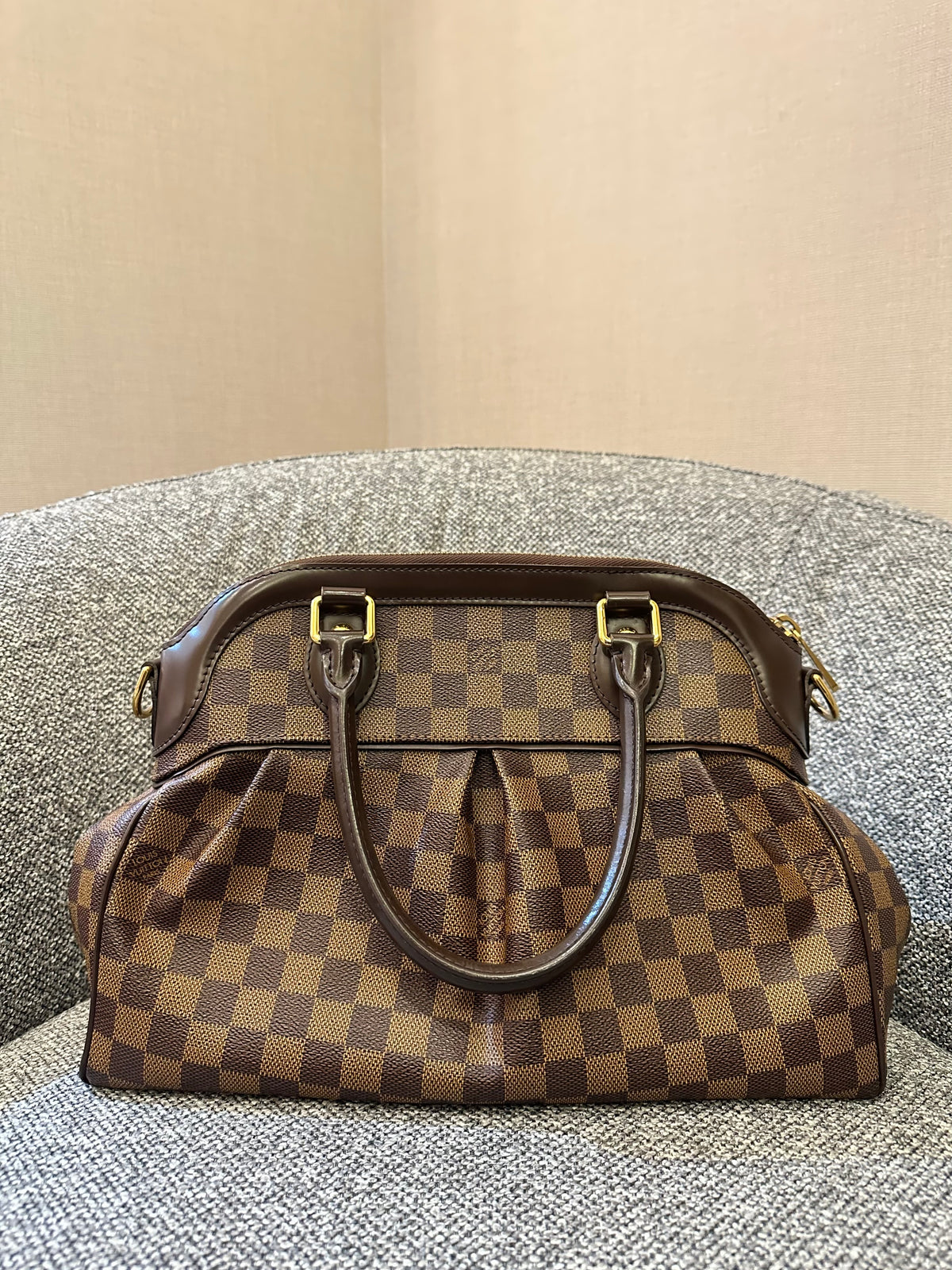Louis Vuitton Trevi PM Handbag in Damier Ebene