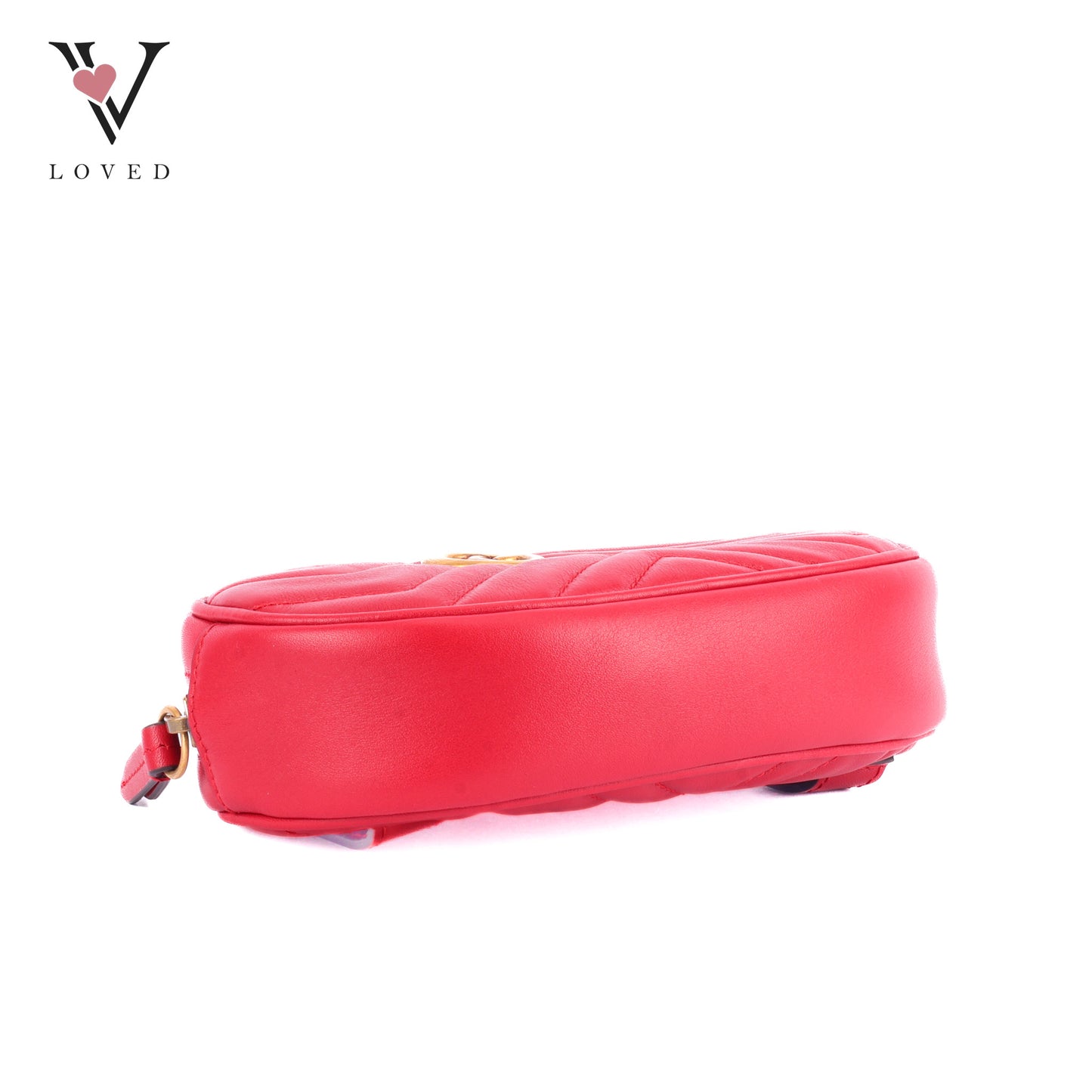 Gucci GG Marmont Matelasse In Red Leather Belt Bag