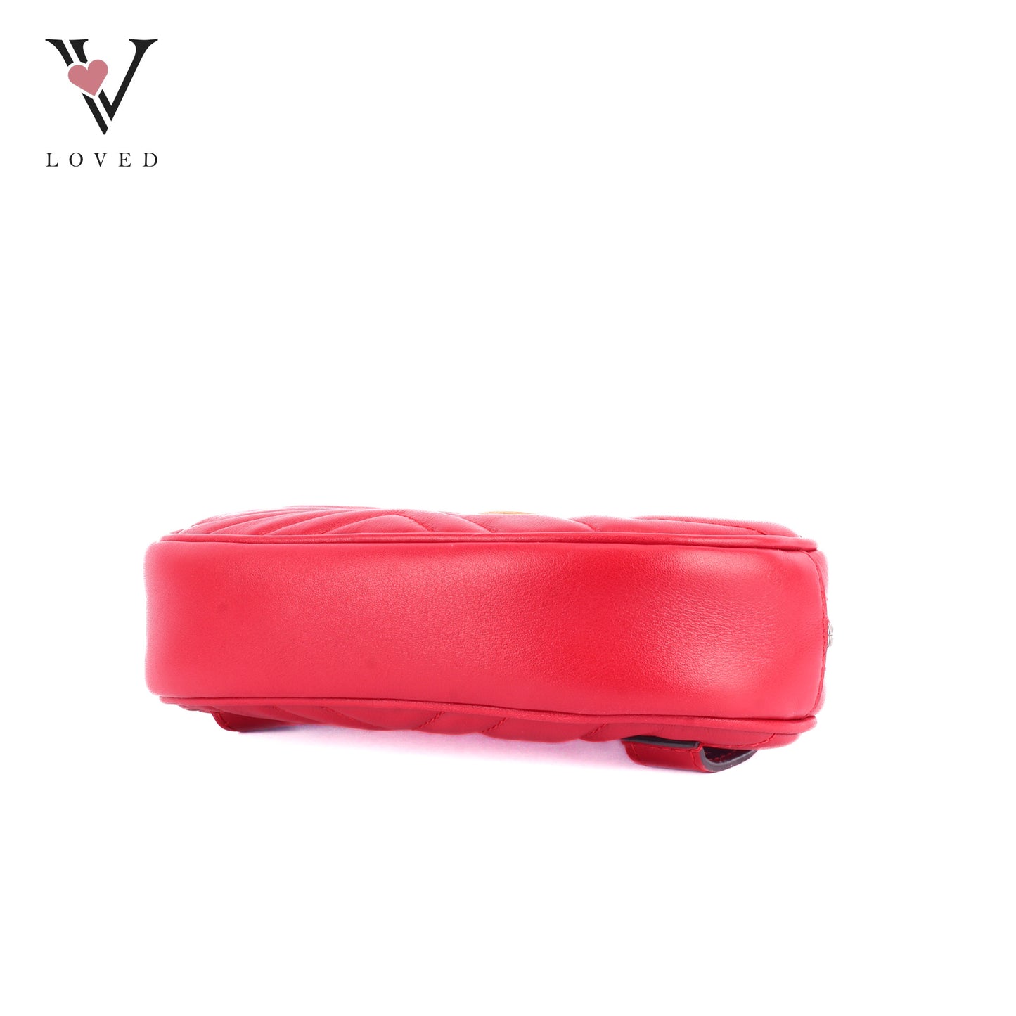 Gucci GG Marmont Matelasse In Red Leather Belt Bag