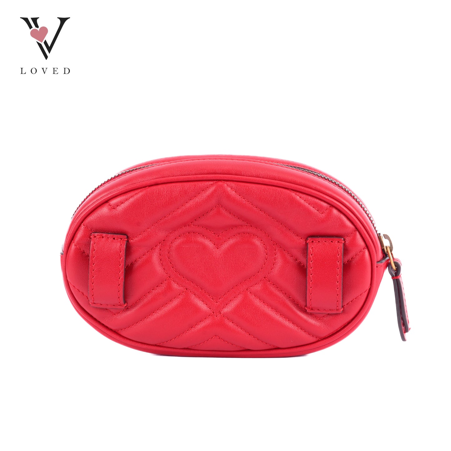 Gucci GG Marmont Matelasse In Red Leather Belt Bag