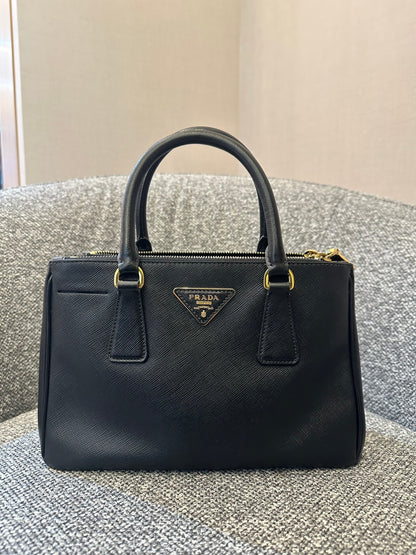 Prada Galleria Saffiano Leather Small Double-Zip Tote Bag