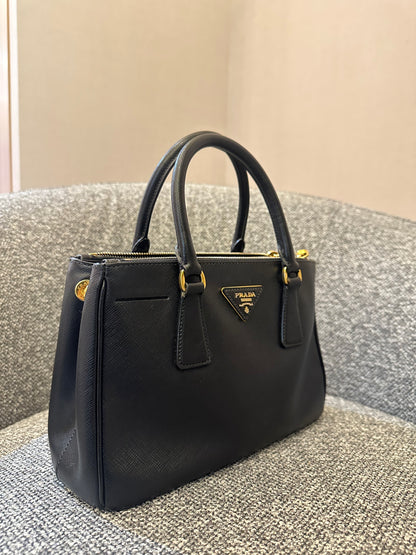 Prada Galleria Saffiano Leather Small Double-Zip Tote Bag