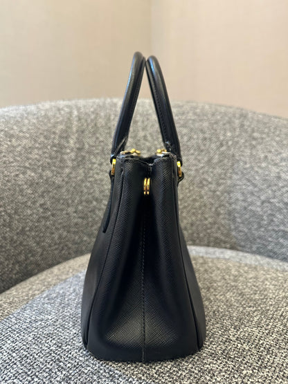 Prada Galleria Saffiano Leather Small Double-Zip Tote Bag