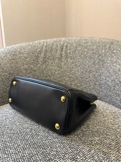 Prada Galleria Saffiano Leather Small Double-Zip Tote Bag