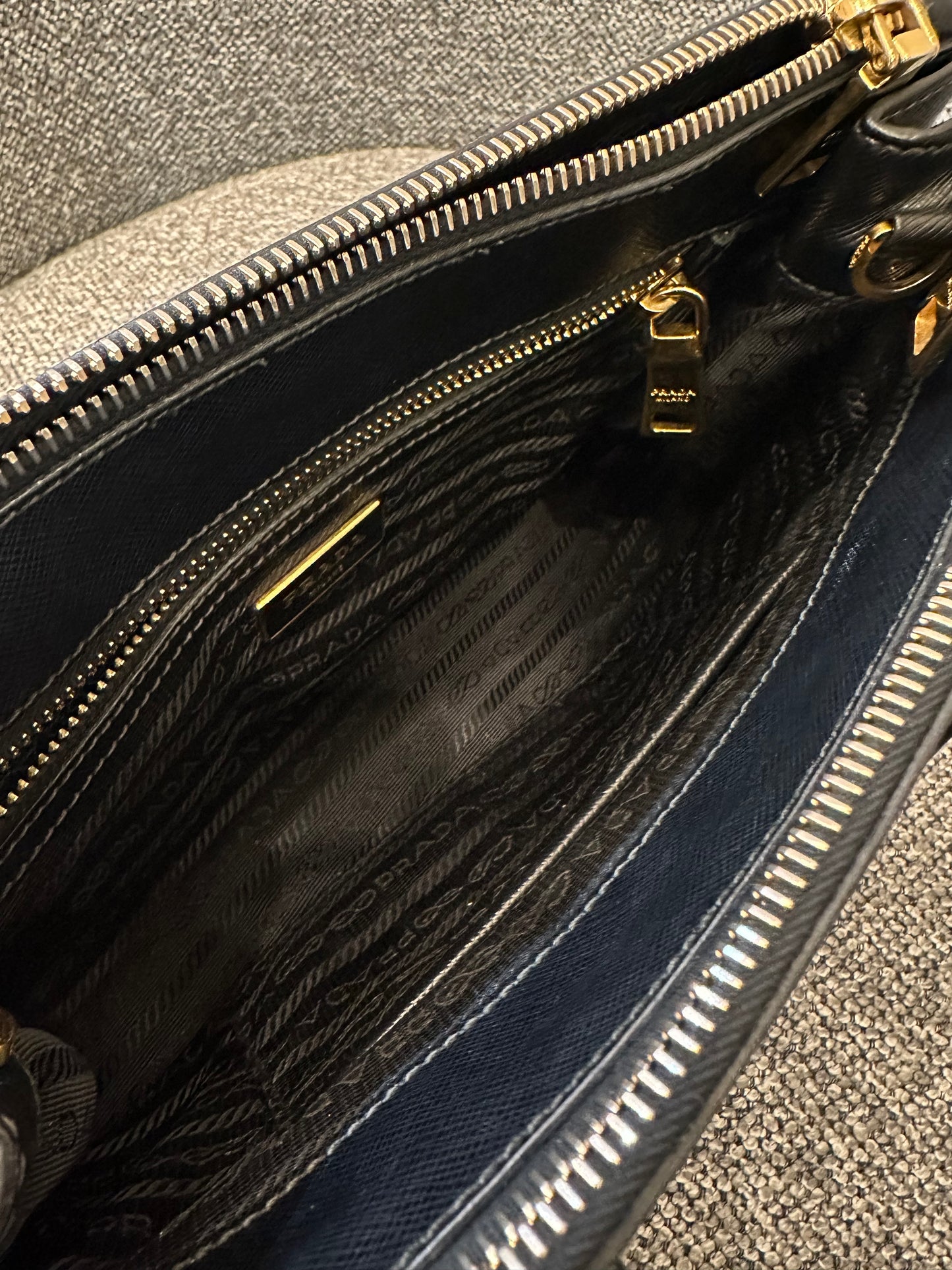 Prada Galleria Saffiano Leather Small Double-Zip Tote Bag