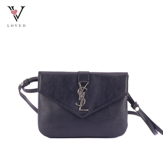 Yves Saint Laurent Tripocket Crossbody Bag In Black Leather