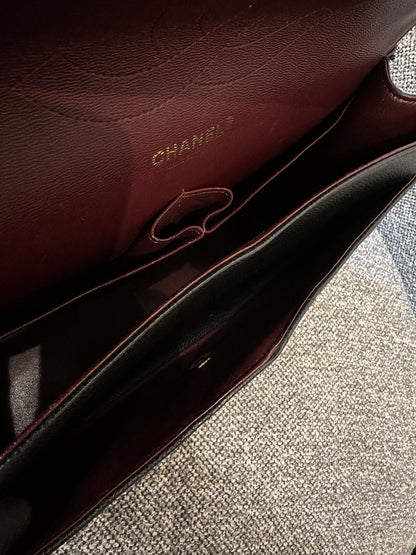 Chanel Classic Double Flap Jumbo Bag in Black Caviar Leather (Series 26)