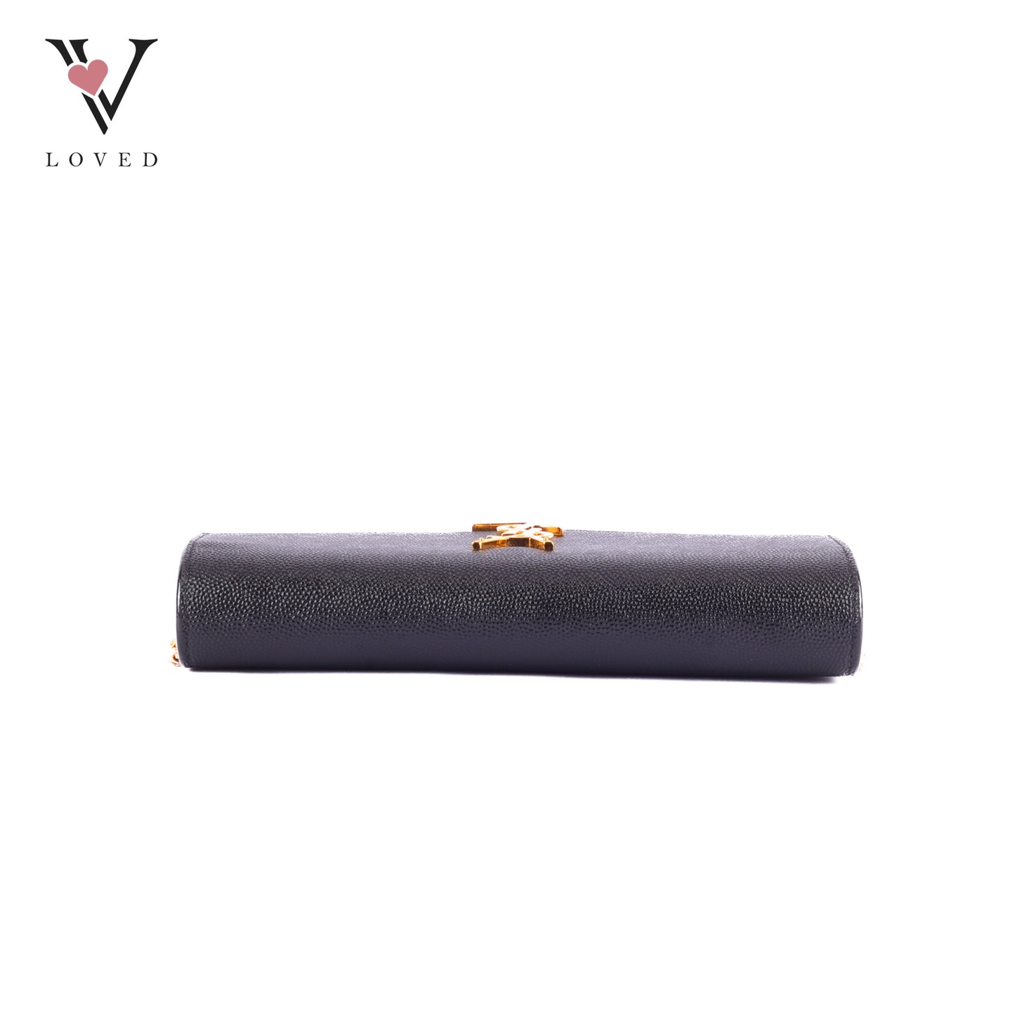 Yves Saint Laurent Uptown Chain Wallet In Grain De Poudre Embossed Leather