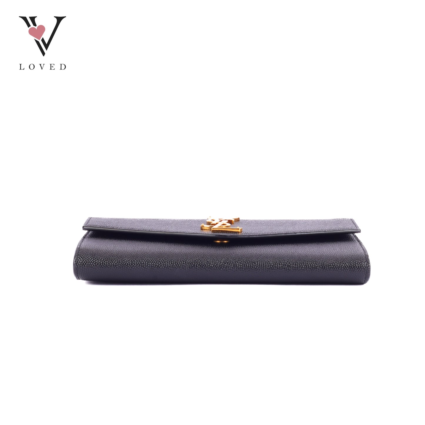Yves Saint Laurent Uptown Chain Wallet In Grain De Poudre Embossed Leather
