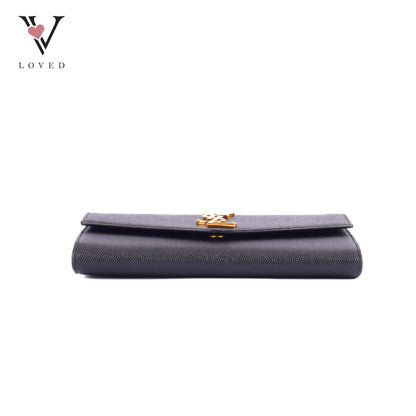 Yves Saint Laurent Uptown Chain Wallet In Grain De Poudre Embossed Leather