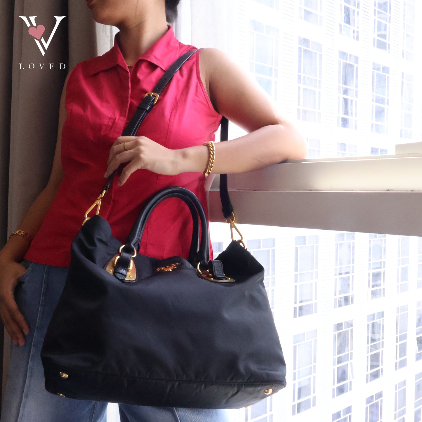 Tessuto Nylon Two- way Tote Bag
