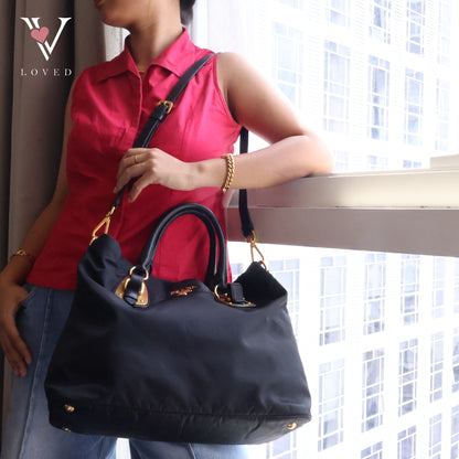 Tessuto Nylon Two- way Tote Bag