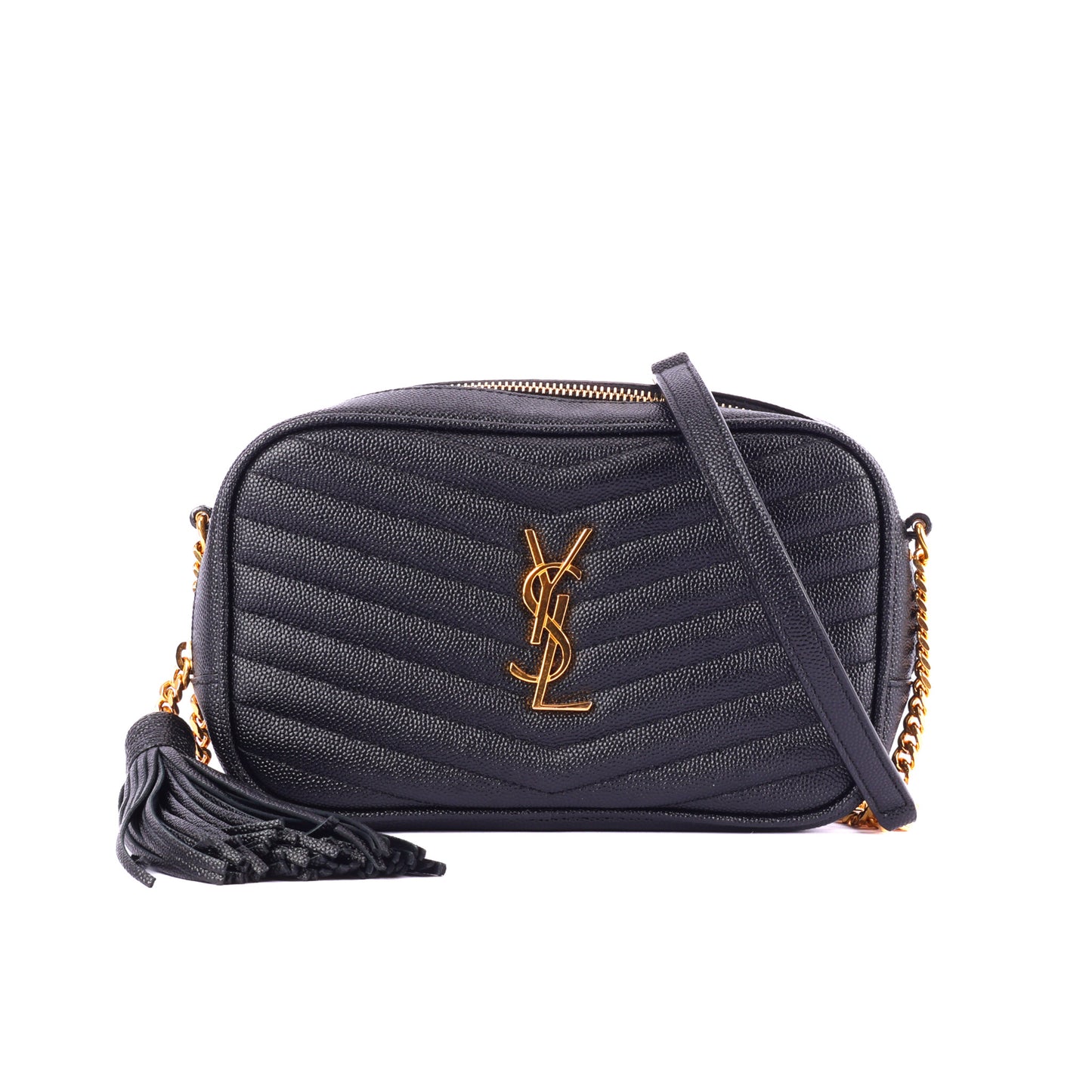 Yves Saint Laurent Lou Camera Bag In Black Quilted Leather