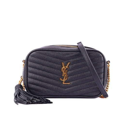 Yves Saint Laurent Lou Camera Bag In Black Quilted Leather