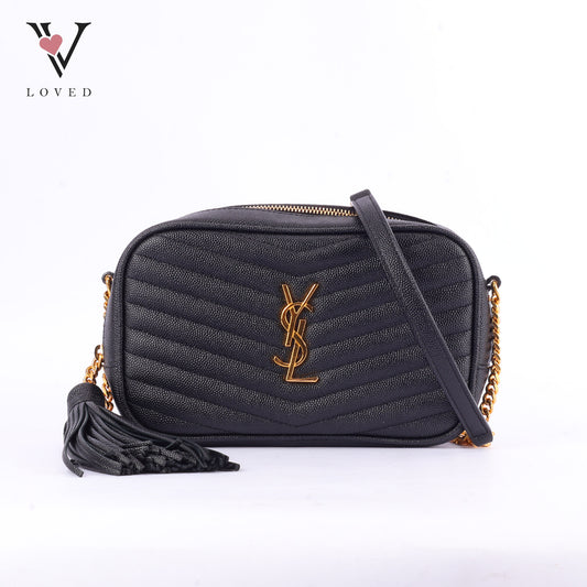 Yves Saint Laurent Lou Camera Bag In Black Quilted Leather