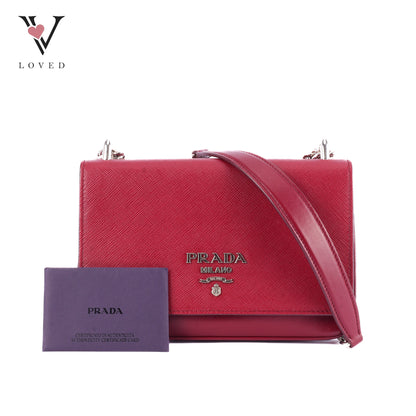 Prada Leather Crossbody Bag in Red