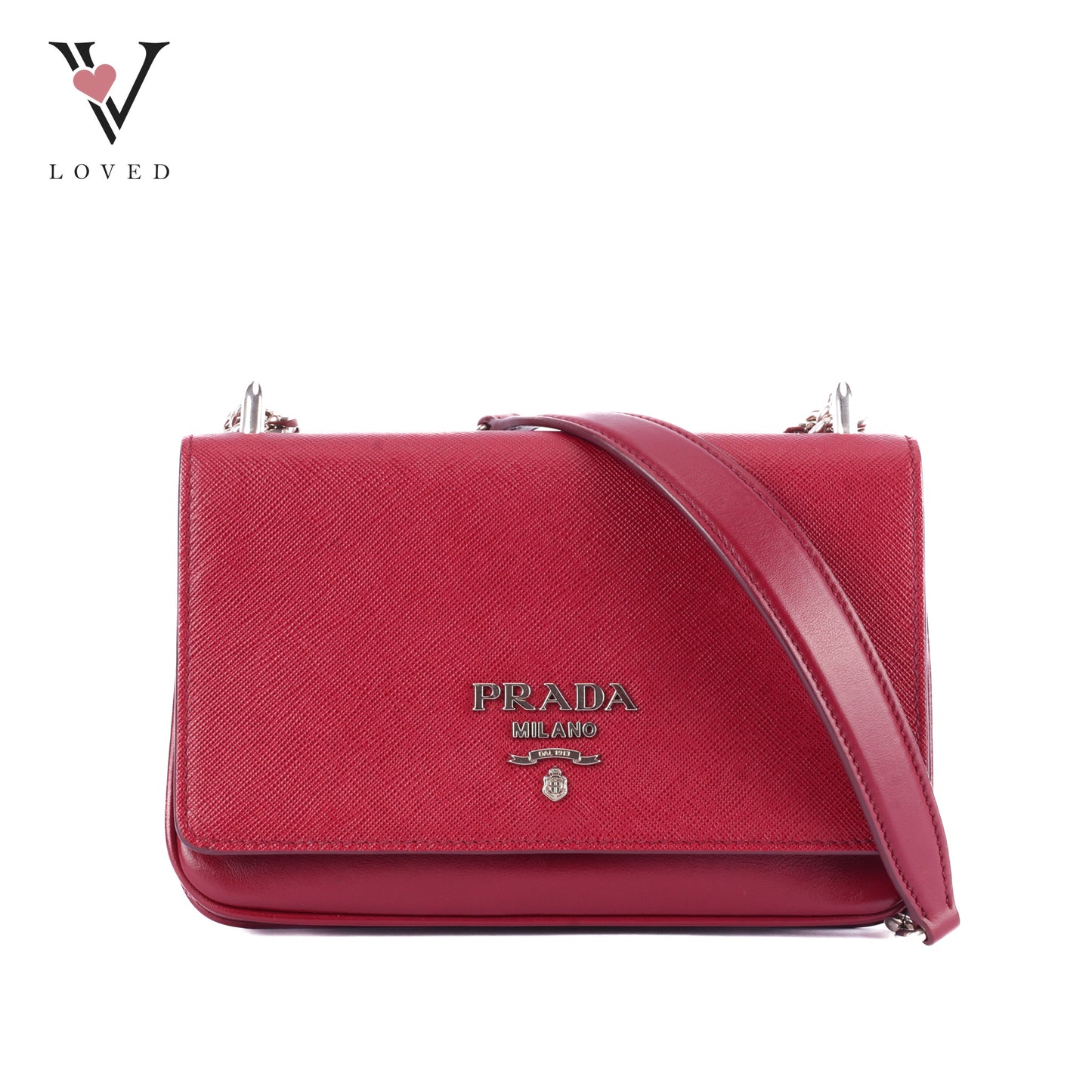 Prada Leather Crossbody Bag in Red