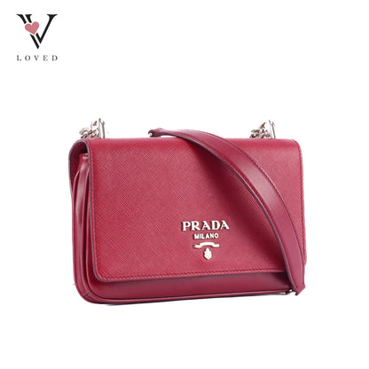 Prada Leather Crossbody Bag in Red