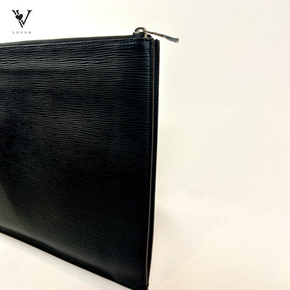 Louis Vuitton Poche Portfolio Black Epi Leather Document Clutch Bag
