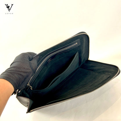Louis Vuitton Poche Portfolio Black Epi Leather Document Clutch Bag