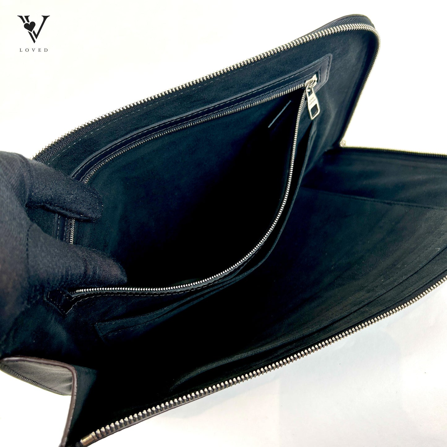 Louis Vuitton Poche Portfolio Black Epi Leather Document Clutch Bag