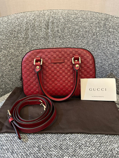 Gucci Microguccissima Top Handle in Red