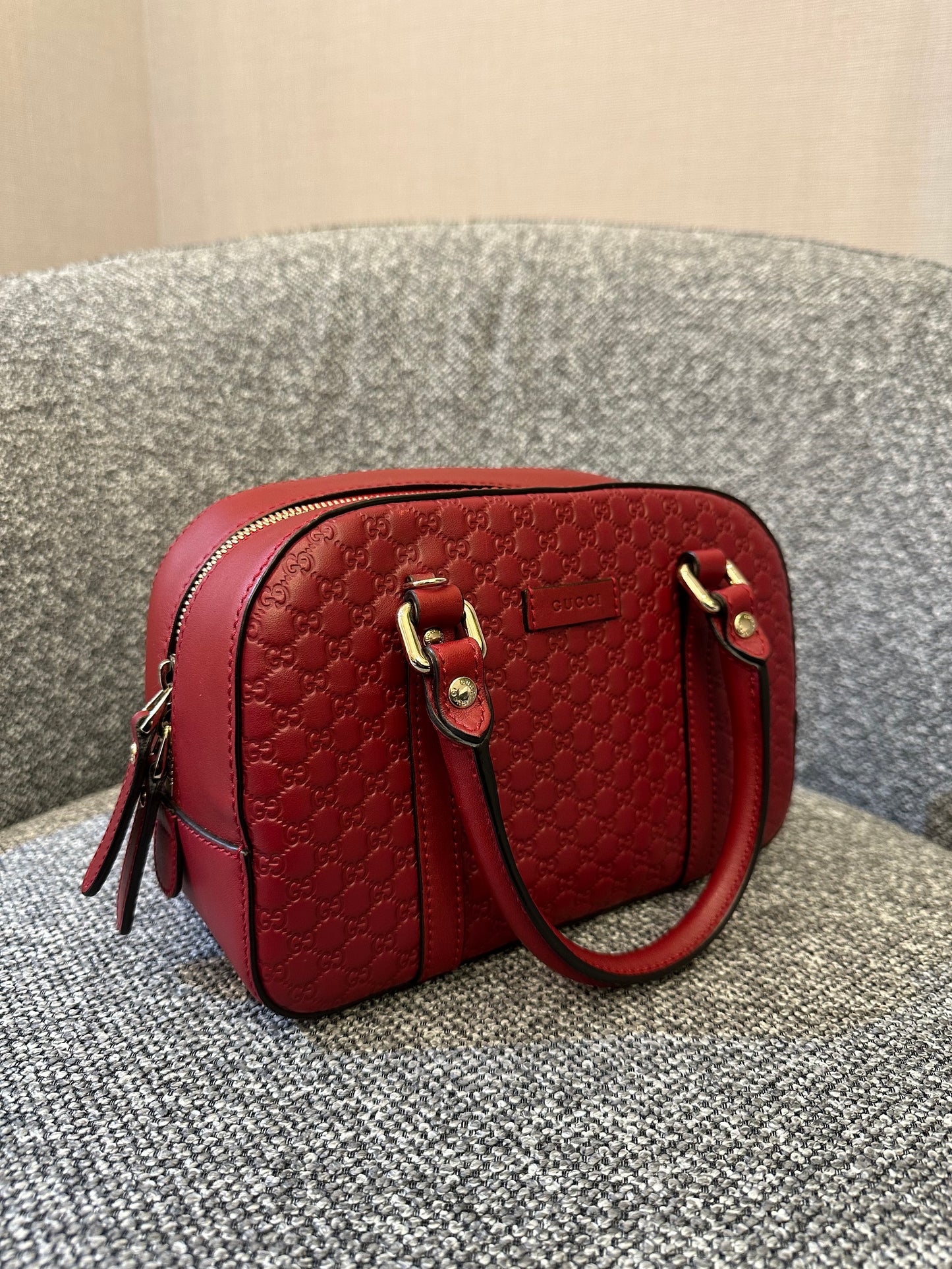 Gucci Microguccissima Top Handle in Red