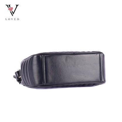 Prada Diagramme Crossbody Bag In Black Soft Calfskin Leather