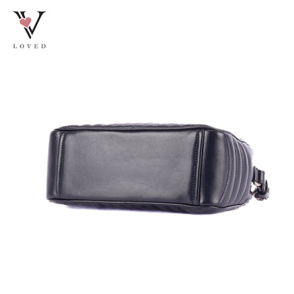 Prada Diagramme Crossbody Bag In Black Soft Calfskin Leather