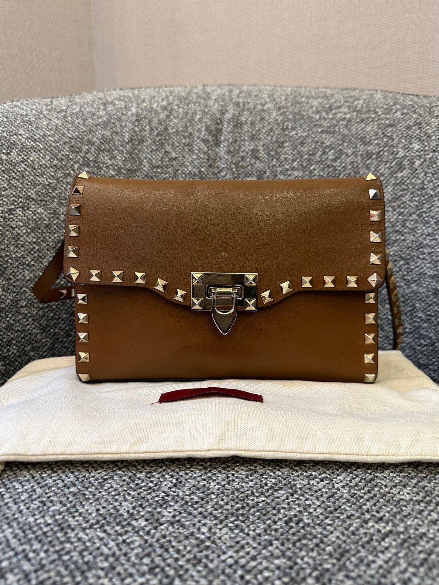 Valentino Garavani Rockstud in Brown Leather