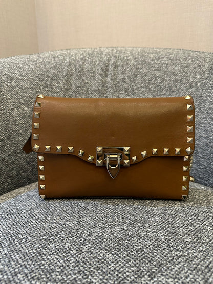 Valentino Garavani Rockstud in Brown Leather