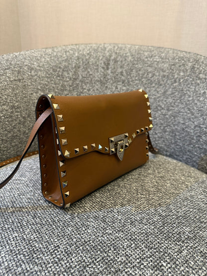 Valentino Garavani Rockstud in Brown Leather