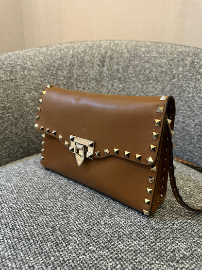 Valentino Garavani Rockstud in Brown Leather