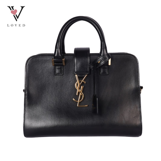 Baby Monogram Cabas In Black Leather