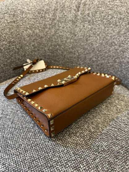 Valentino Garavani Rockstud in Brown Leather