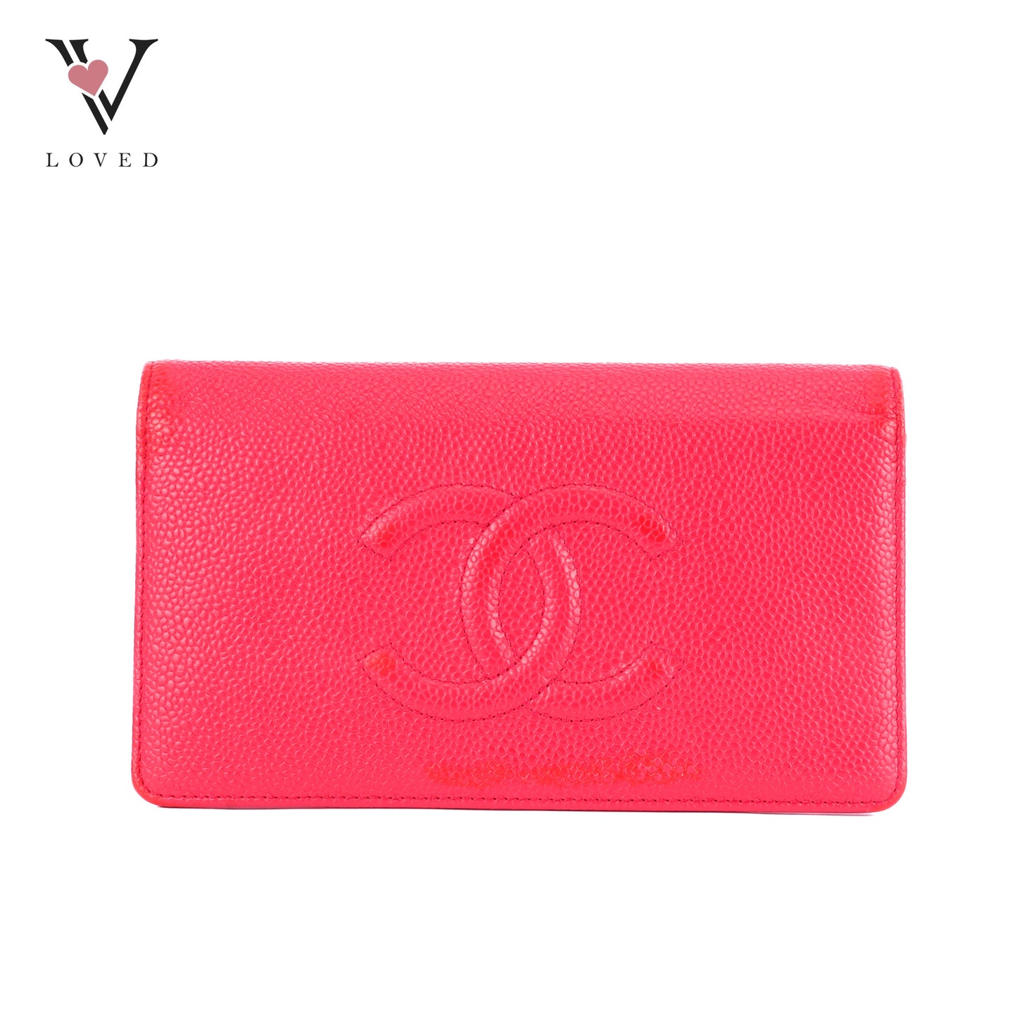 Chanel Bi-Fold Wallet In Red Leather