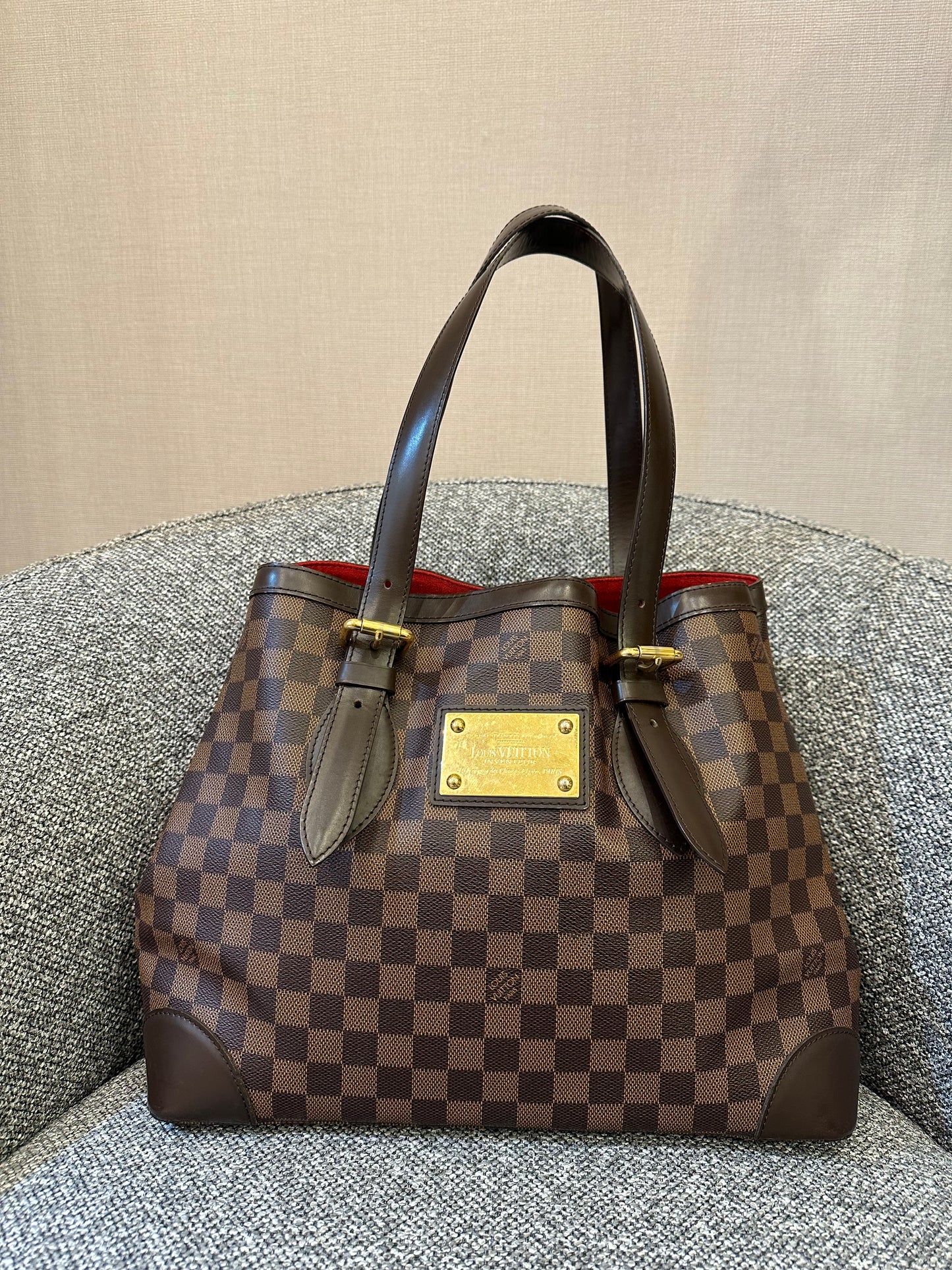 Louis Vuitton Hampstead MM Tote Bag in Damier Ebene